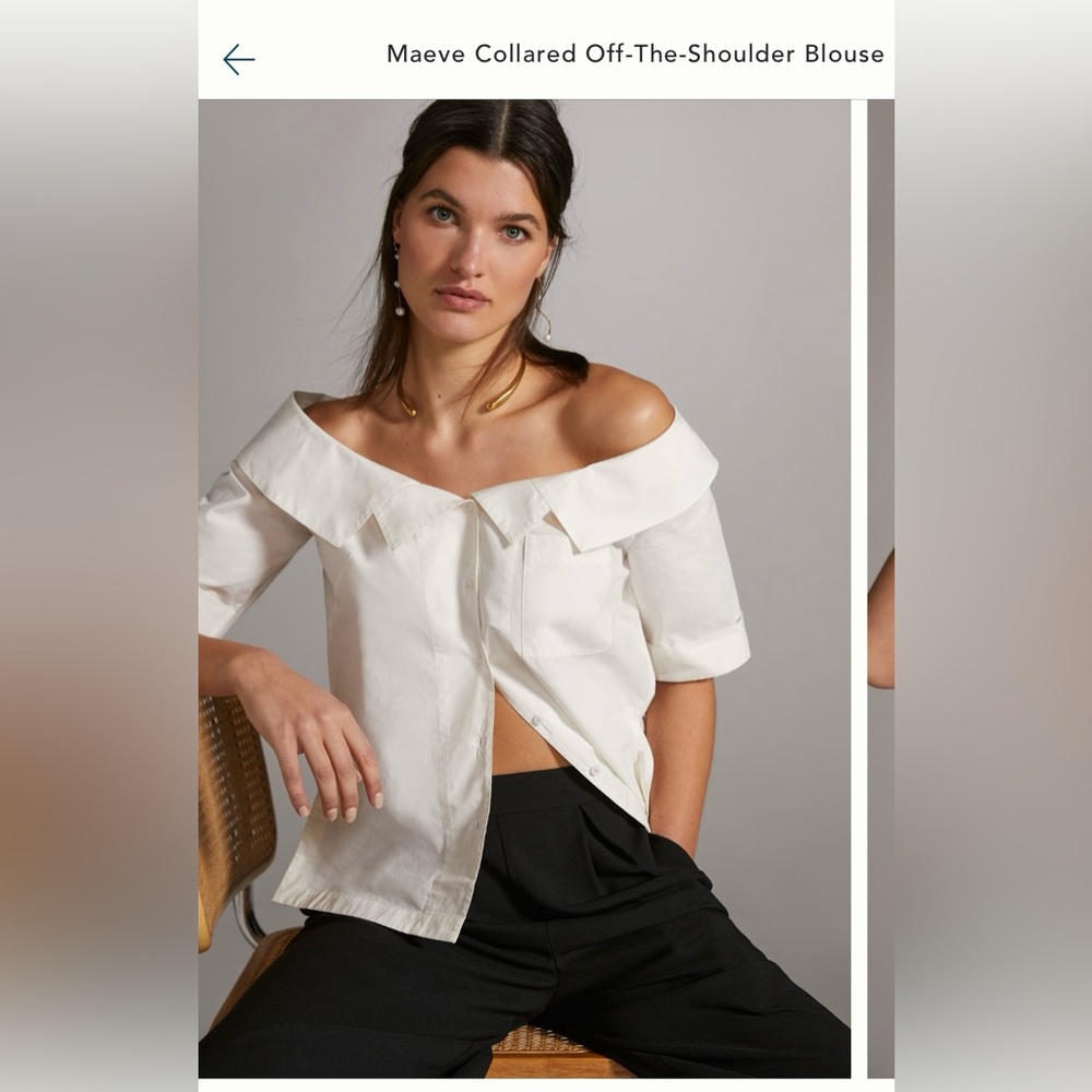 Anthropologie- collars off the shoulder blouse